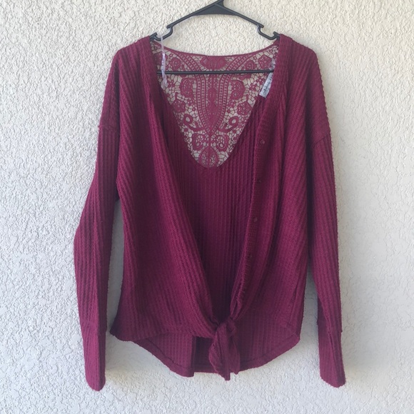 Women Sweater Shrug Large Wine Color New - Picture 8 of 14